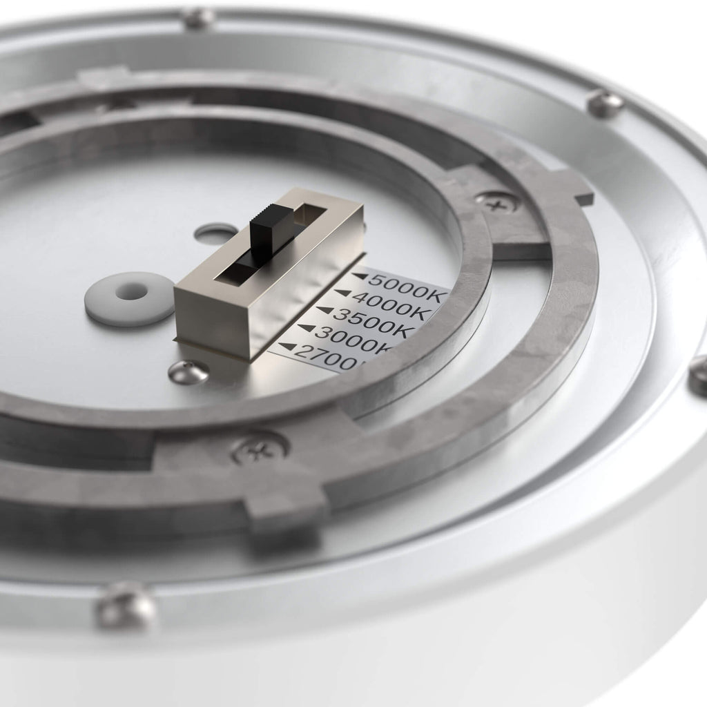 Round Flush Mount, universal 120V-347V, 0-10V dimming