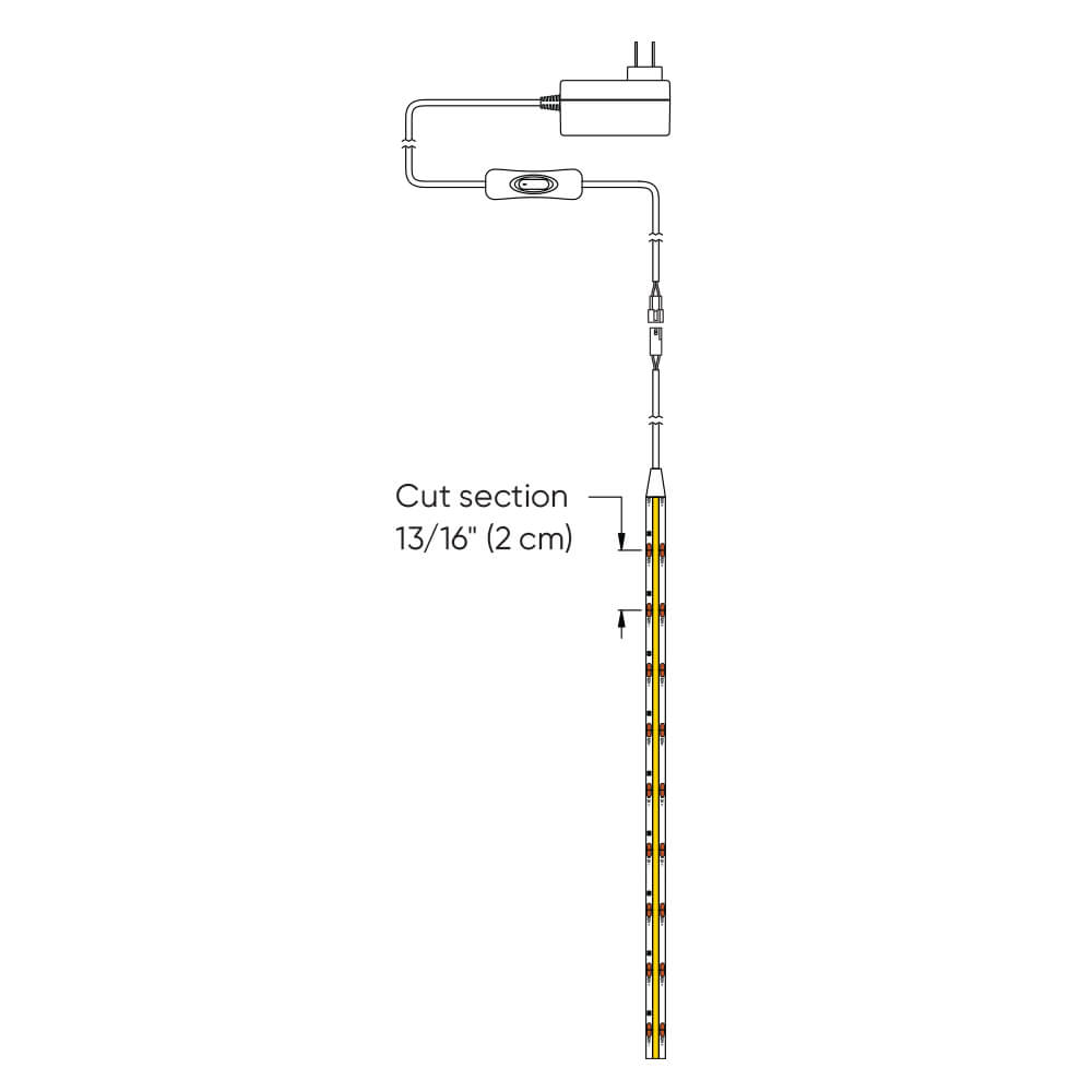 LED COB Tape Light Kit w/driver