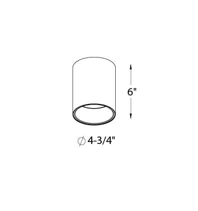 5in cylinder flushmount