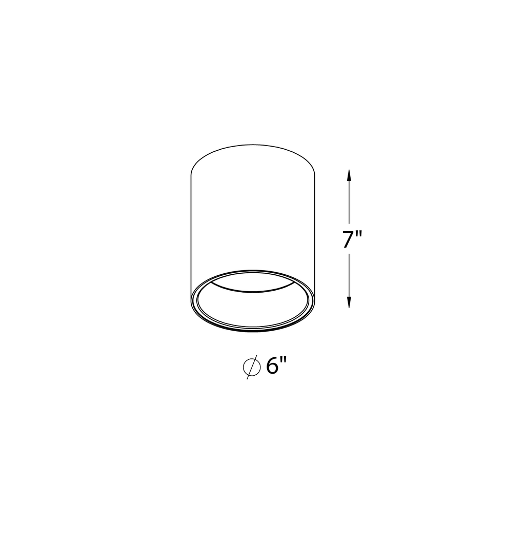 Plafonnier cylindrique 6 po (universel)