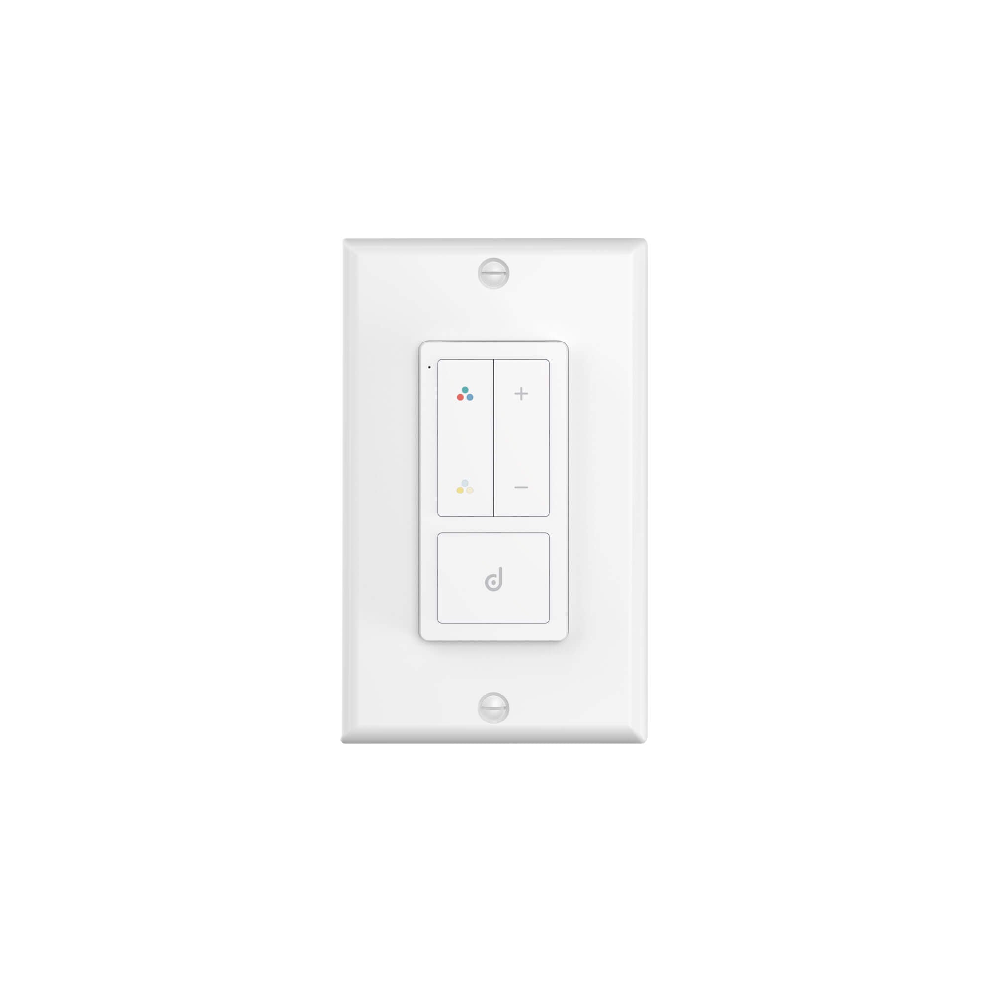 BLE mesh remote control with local controls,
includes wall mount with magnet.