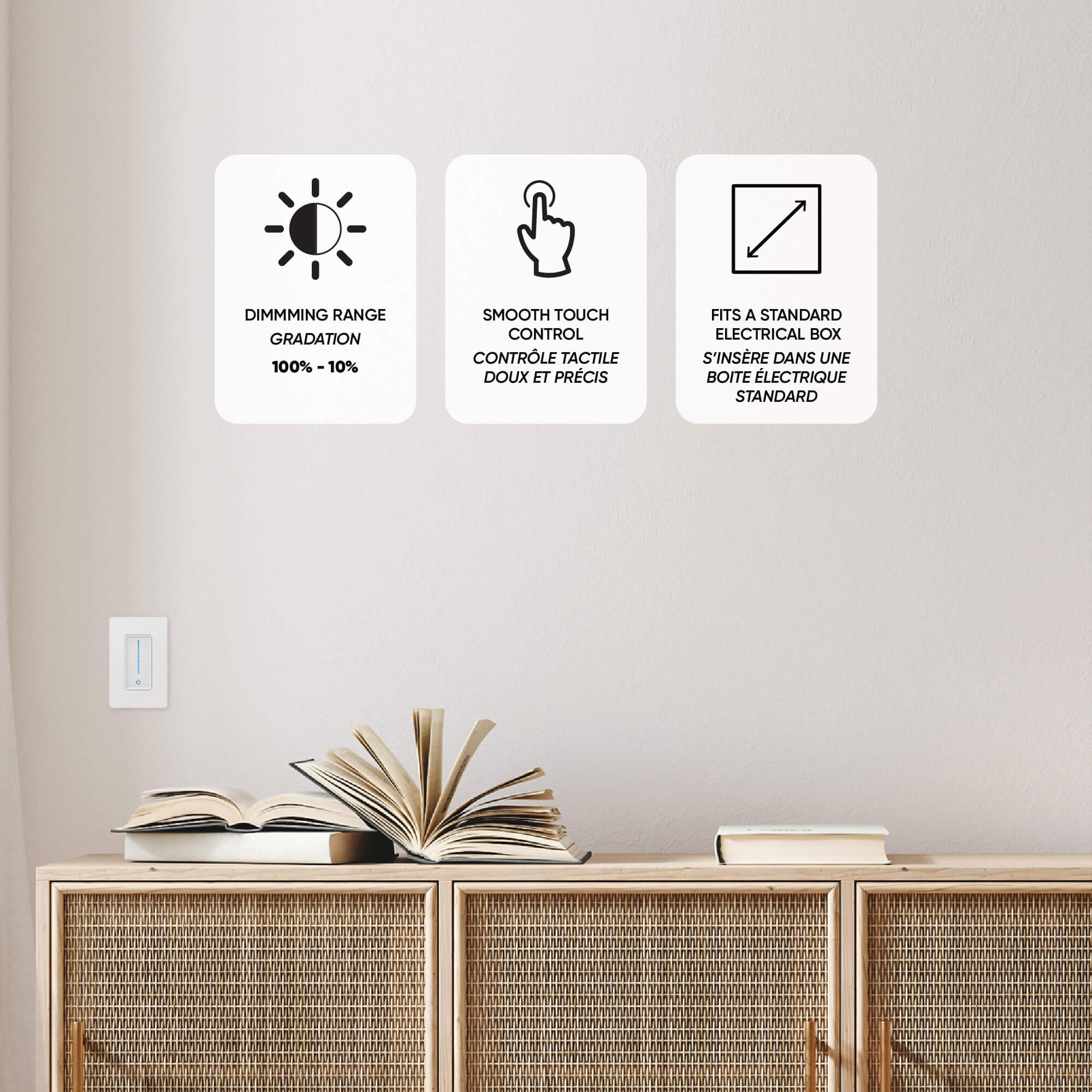 Dimmer with integrated driver, 120 AC,24VDC, 48W