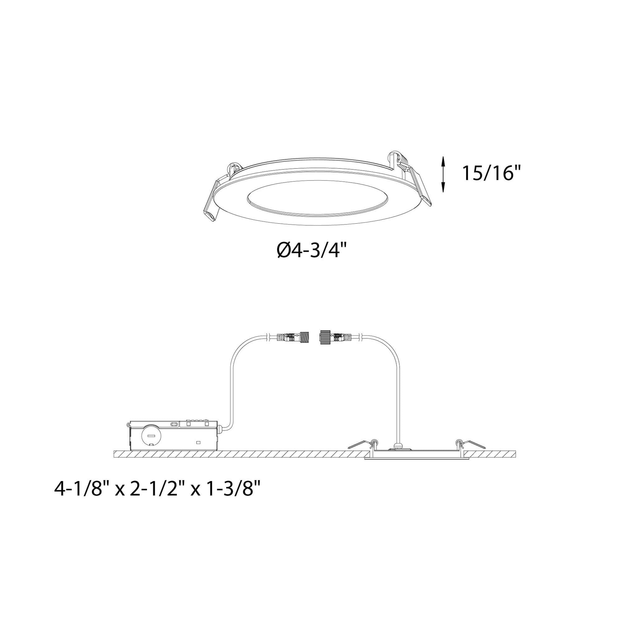 Multi CCT Slim Round Recessed Panel Light - universal 120V-347V, 0-10V dimming