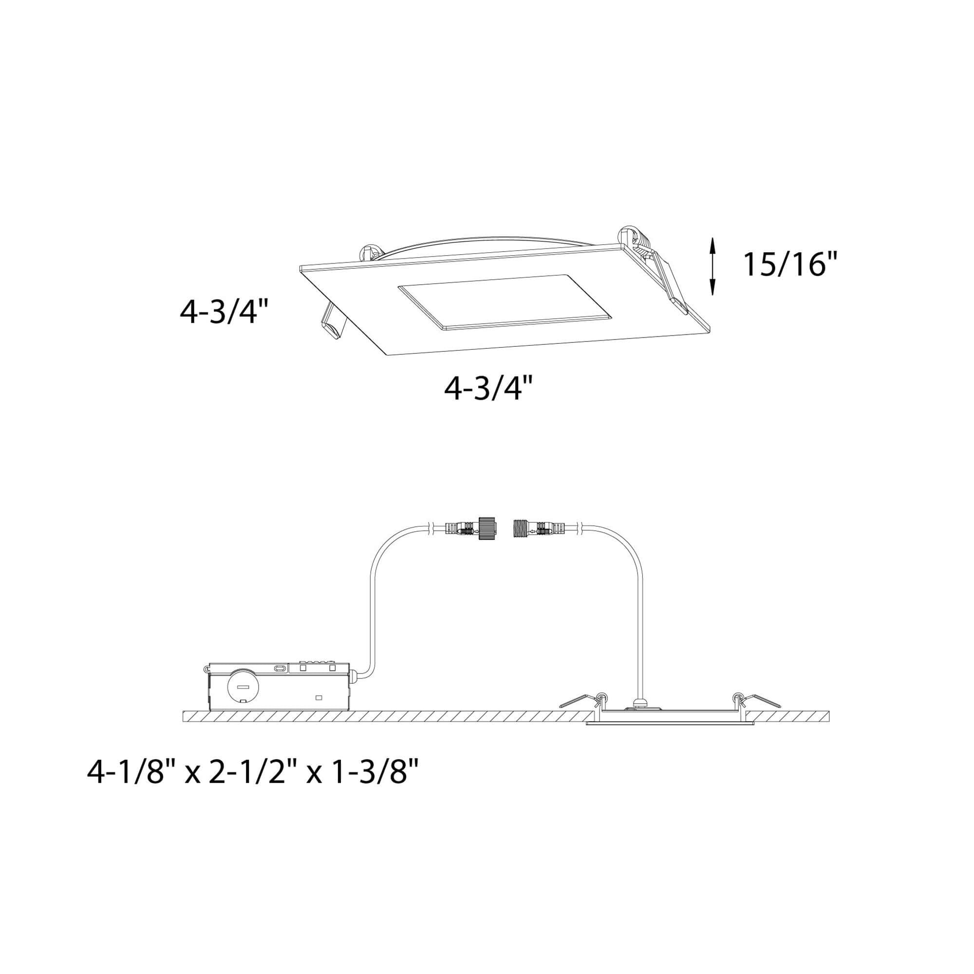 Multi CCT Slim Square Recessed Panel Light