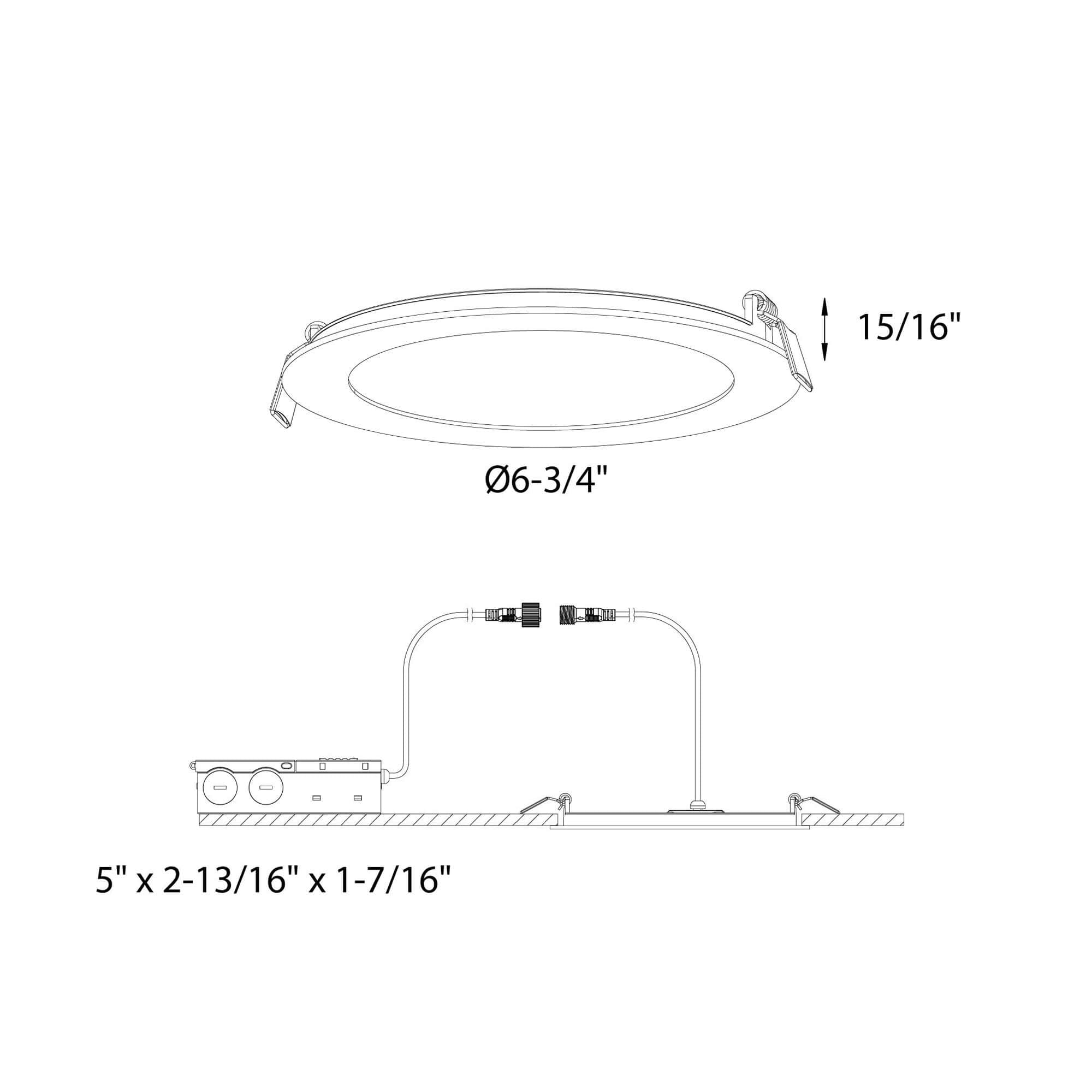 Multi CCT Slim Round Recessed Panel Light - universal 120V-347V, 0-10V dimming