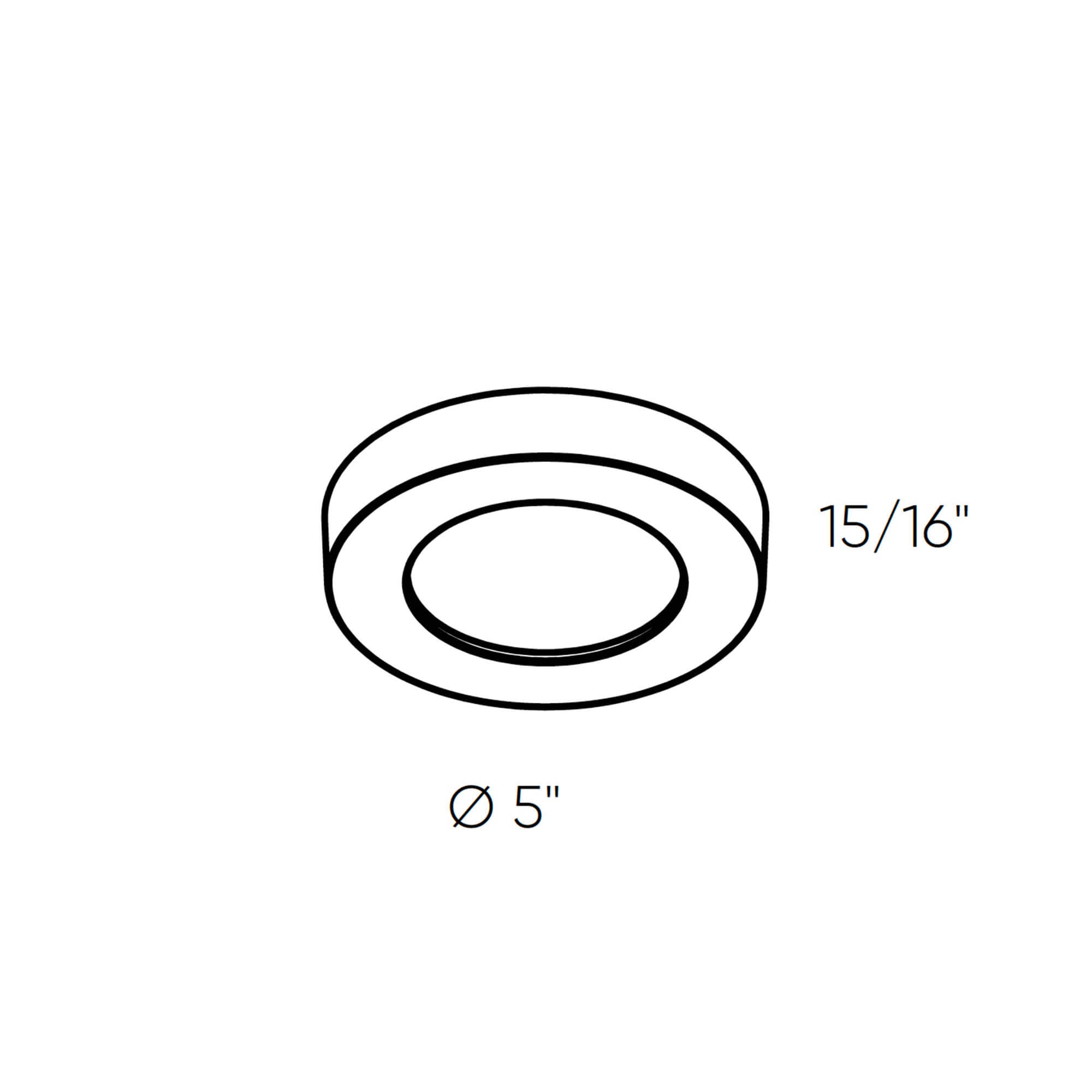 Plastic Flush Mount, 5CCT