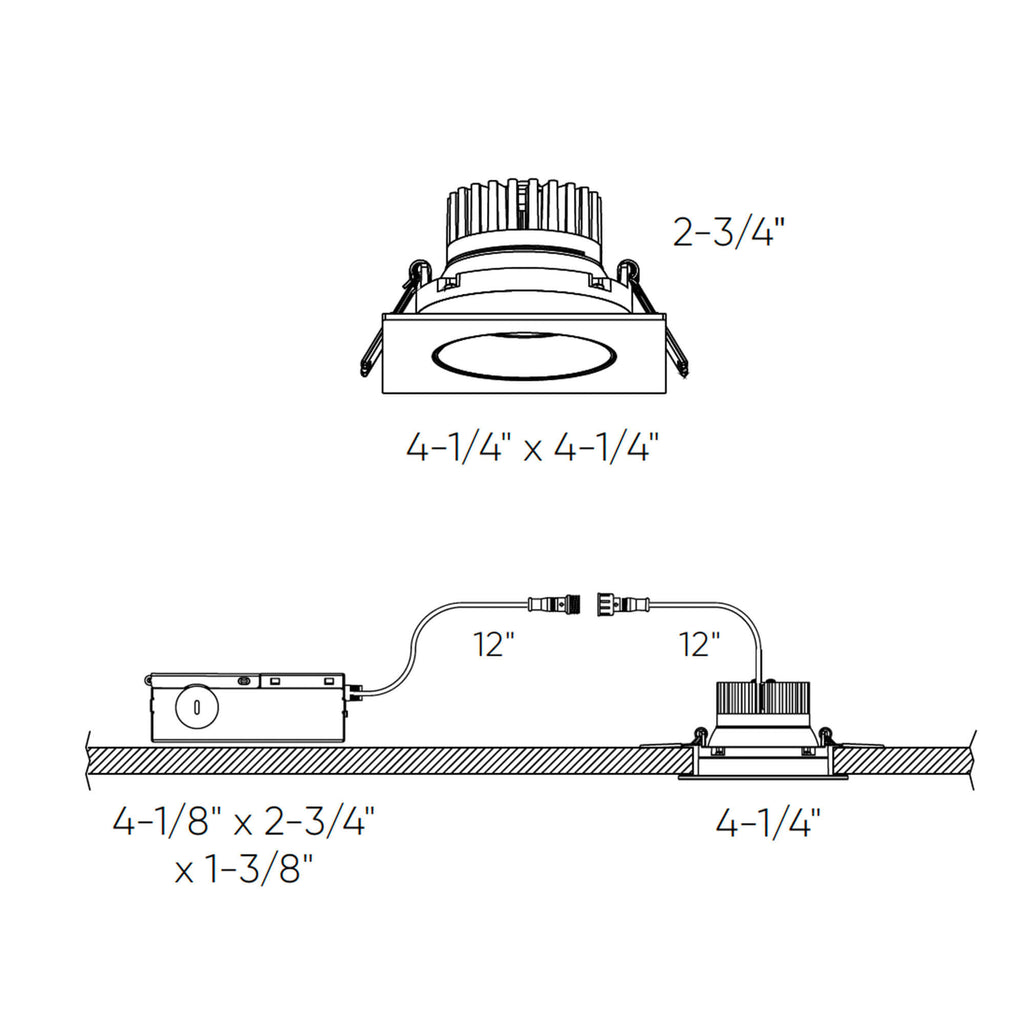 Encastré cardan carré 3,5 po — 5CCT