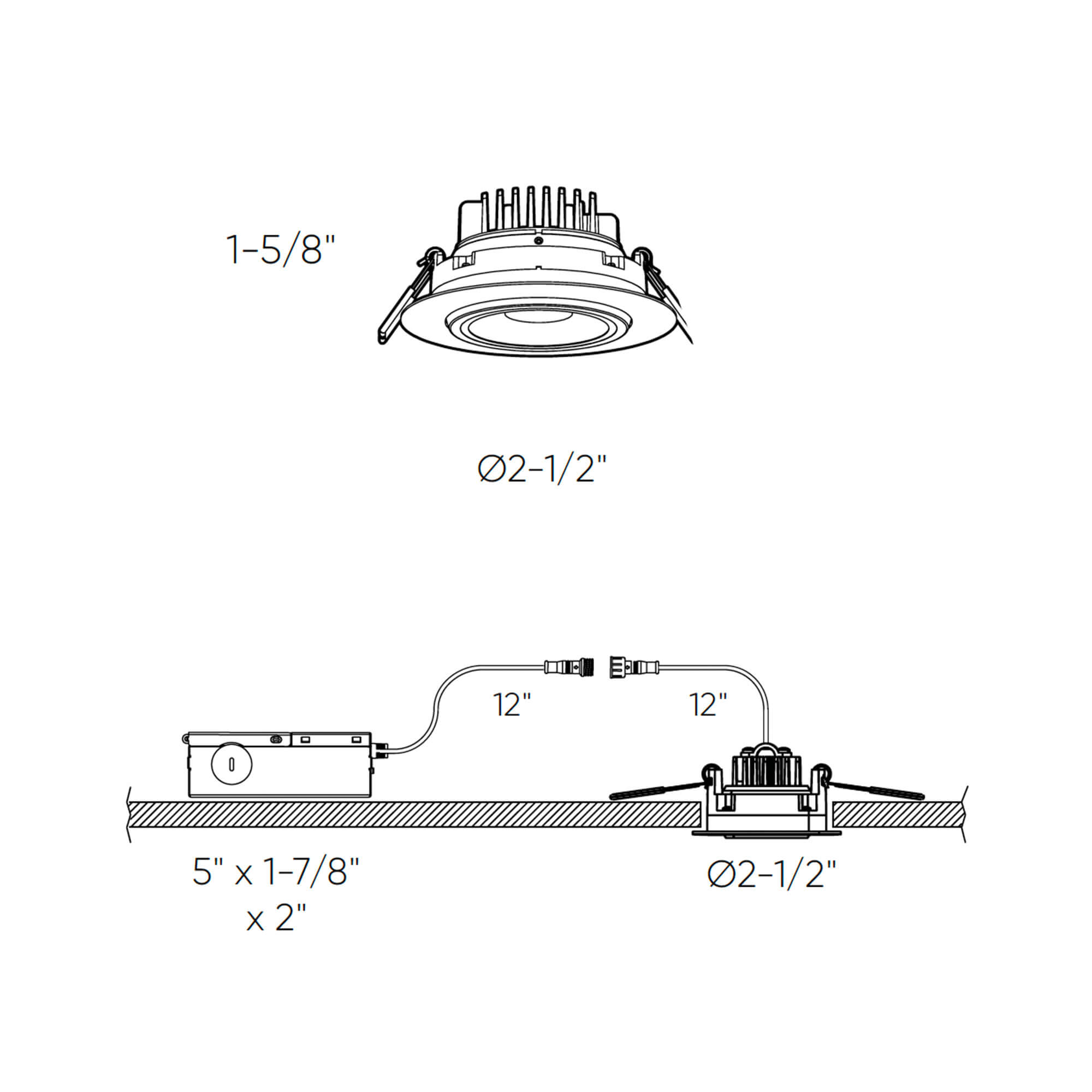 2" LED Round Gimbal, 5CCT