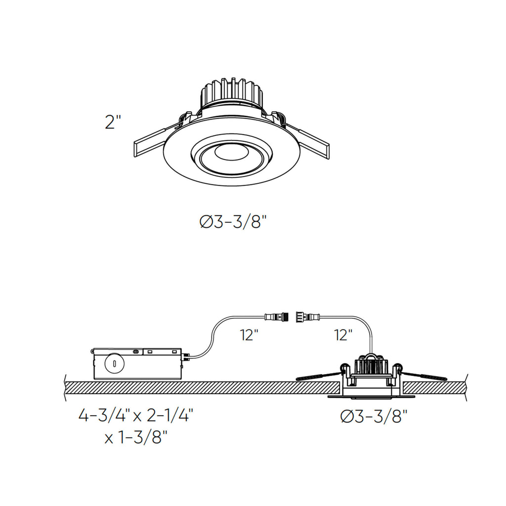 Multi CCT Round gimbal recessed light - universal 120V-347V, 0-10V dimming