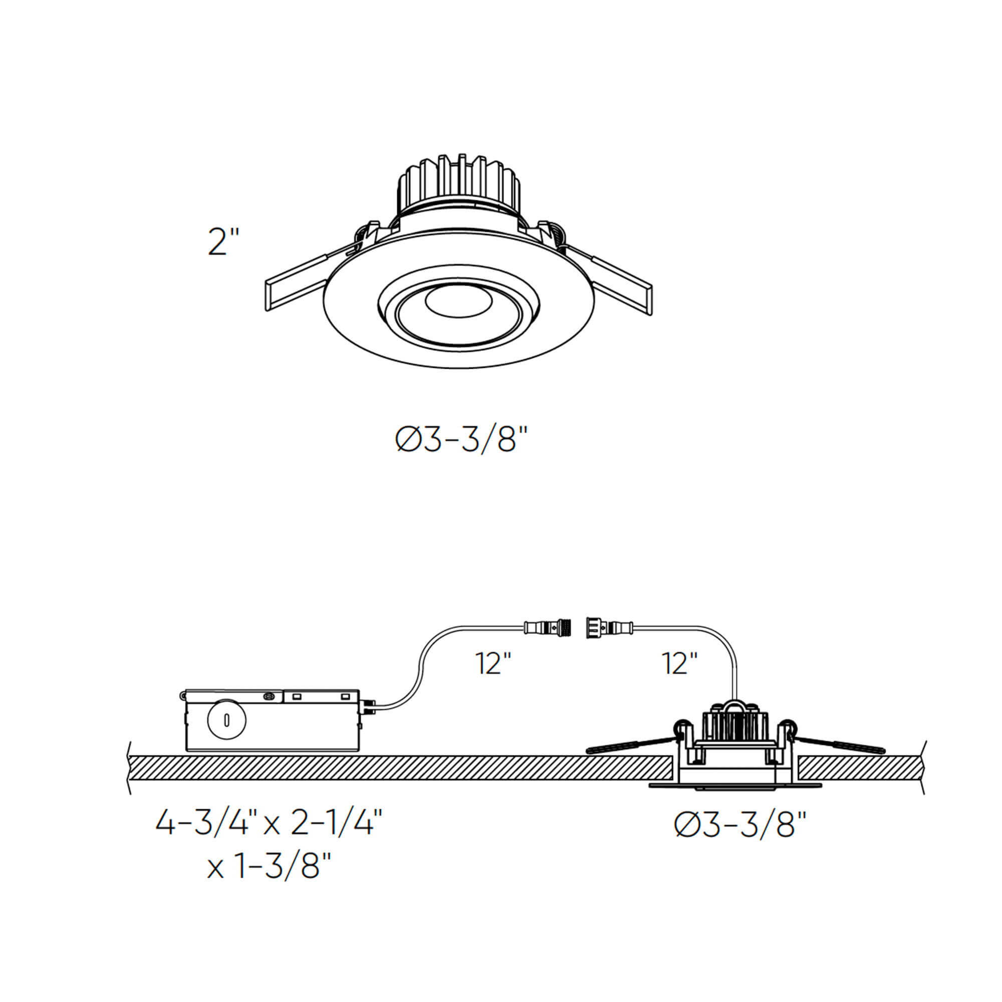 Multi CCT Round gimbal recessed light - universal 120V-347V, 0-10V dimming