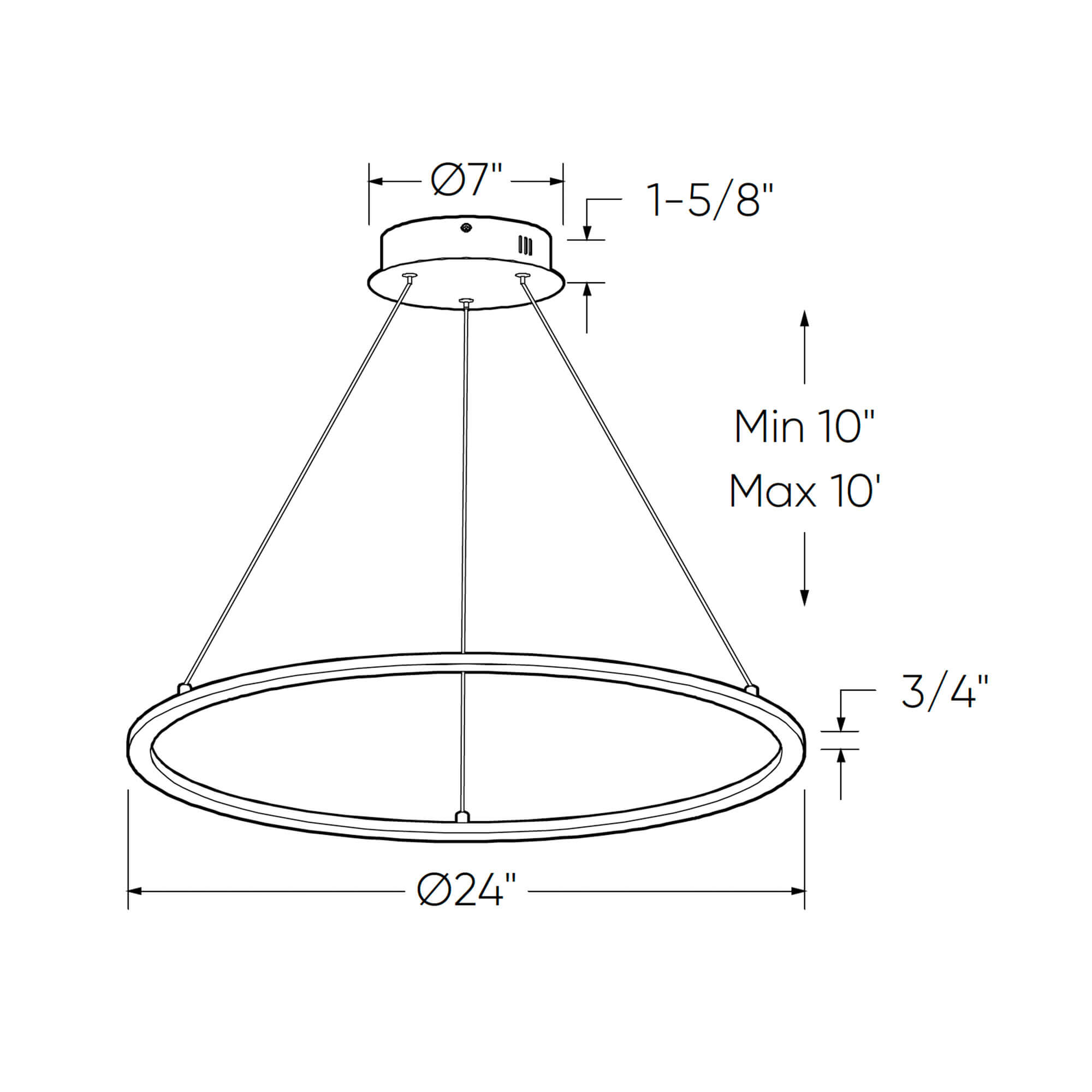 24in Circle pendant, 5CCT