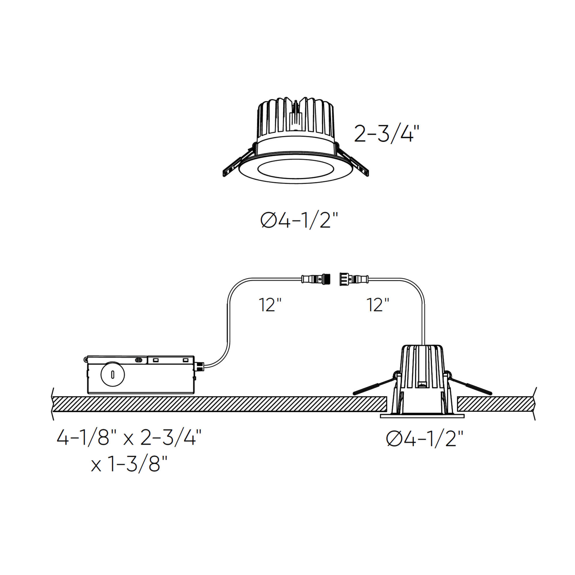 Round regressed recessed light