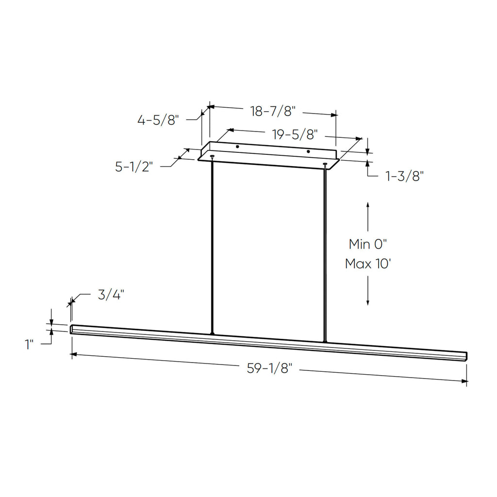 Pendant linéaire mince 60 po — 5CCT