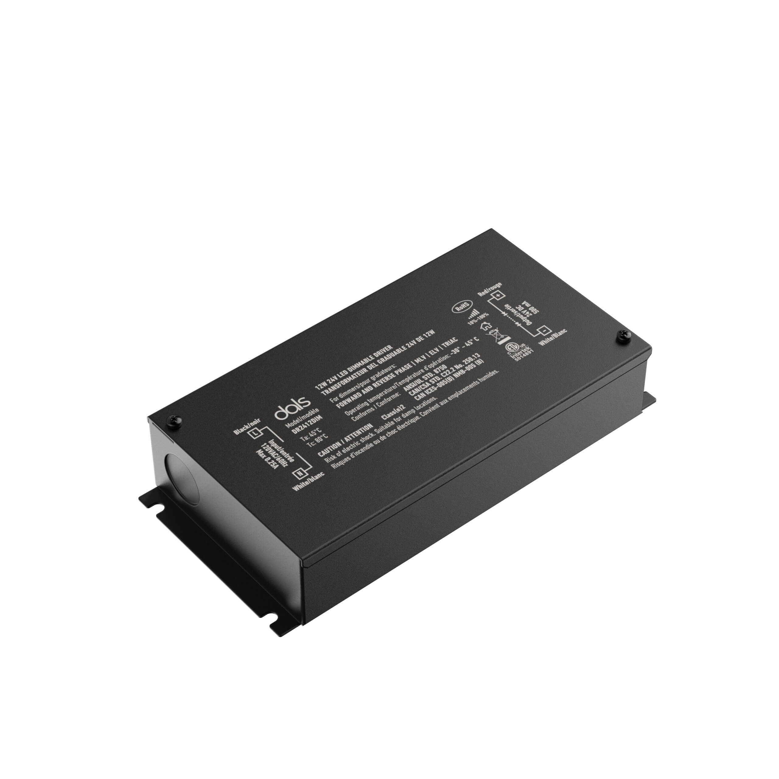 12W 24V Dimmable hardwired driver, one output