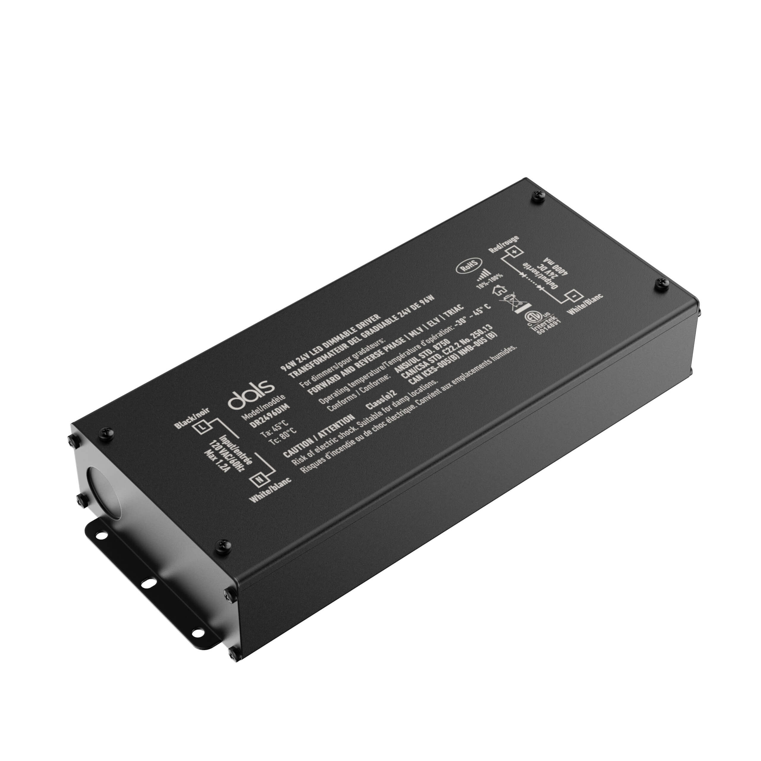 96W 24V Dimmable hardwired driver, two outputs