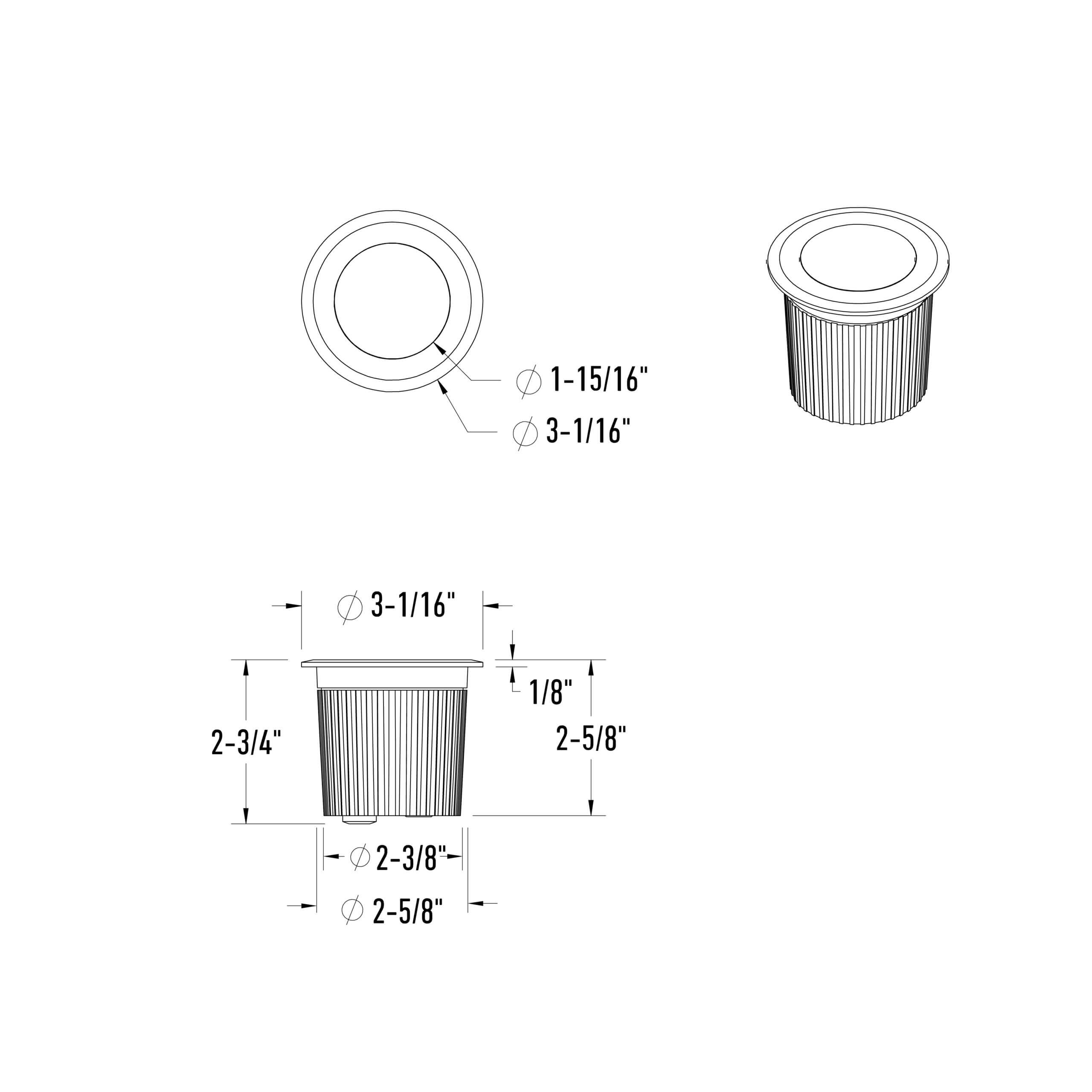 2in In-Ground Light, 5CCT - Black