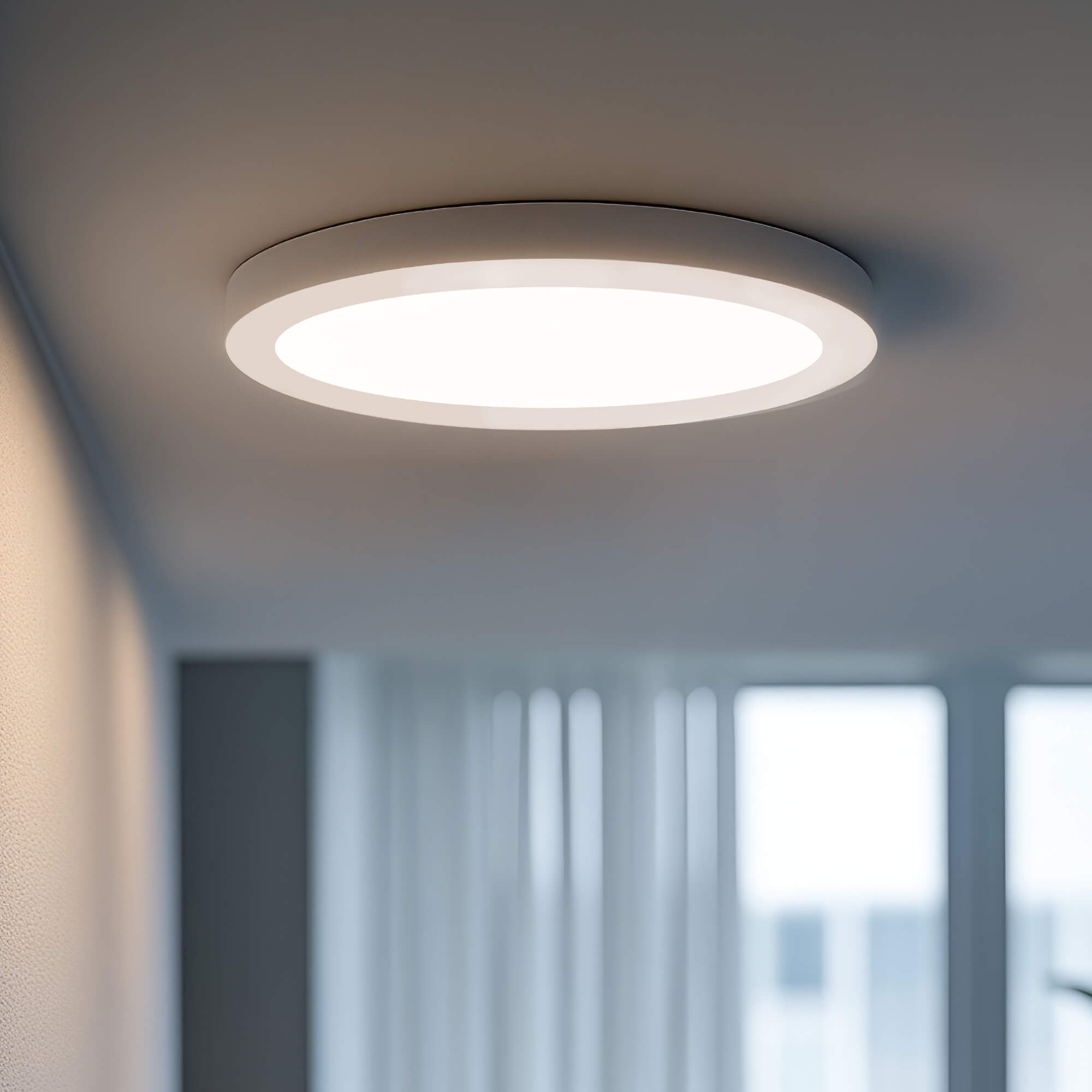 Smart 12in Flush Mount, RGB+CCT, BLE mesh - White