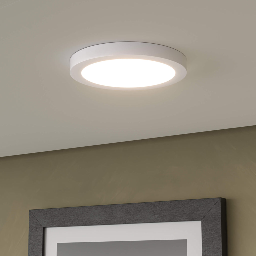 Smart 12in Flush Mount, RGB+CCT, BLE mesh - White