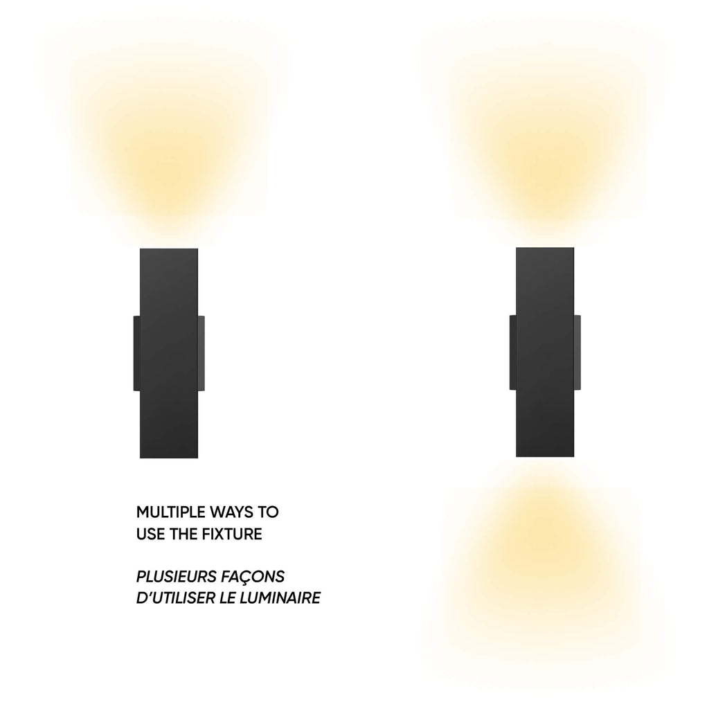 4in Square Wall Sconce, 120v, Triac - Black