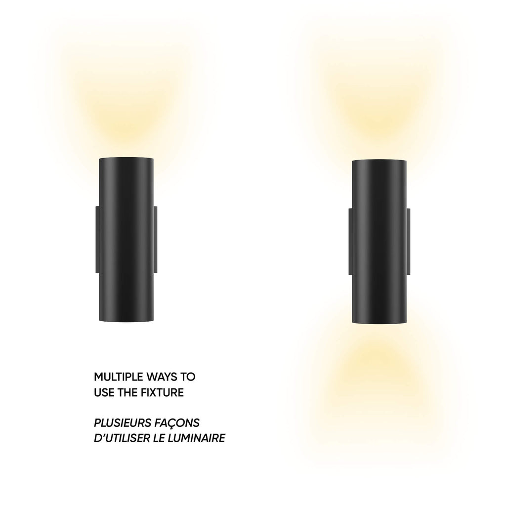 4in Round Wall Sconce, 120v, Triac - Black
