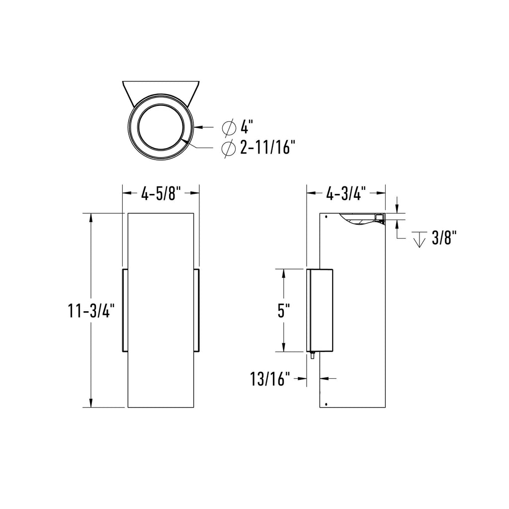 4in Round Wall Sconce, 120-347v, 0-10v dim - Black