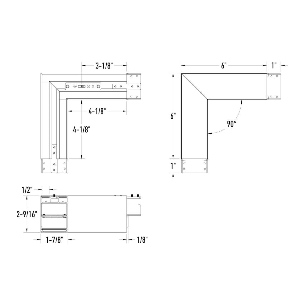 90deg corner for LNPDSC-CC - Black
