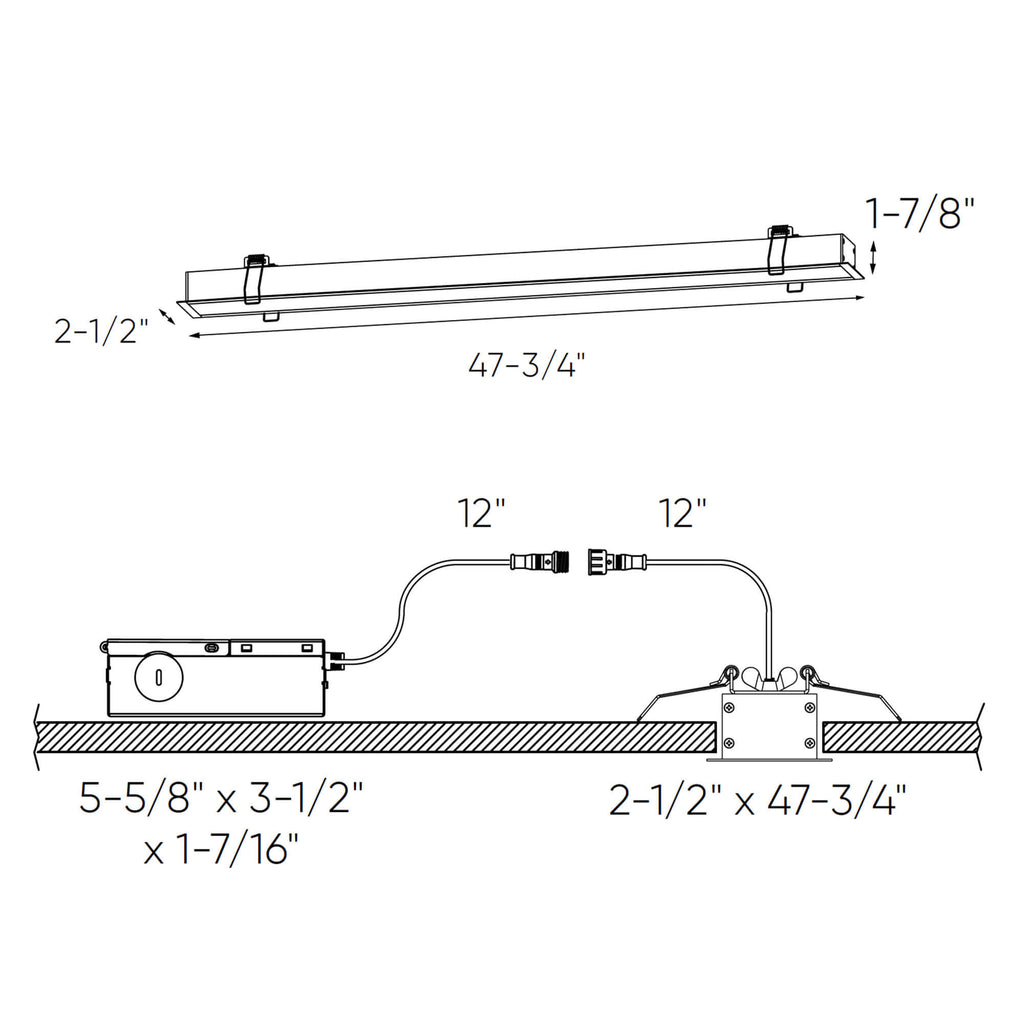 Recessed Linear 48'' 120-277-347V CCT - universal 120V-347V, 0-10V dimming