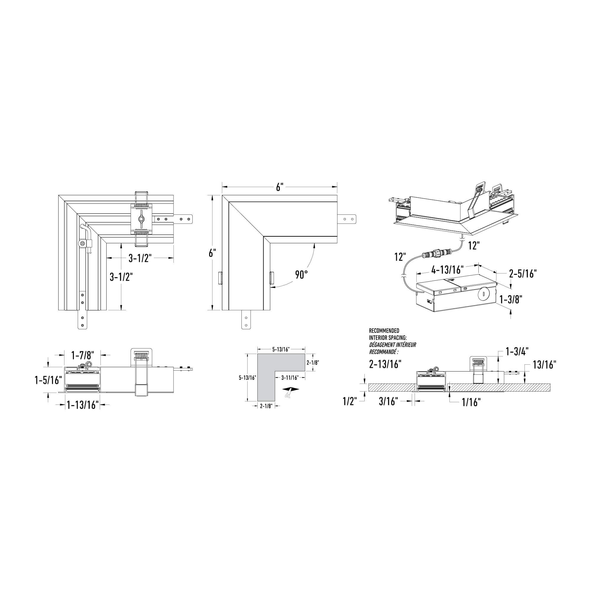 90deg corner for LNRXX-CC - Black