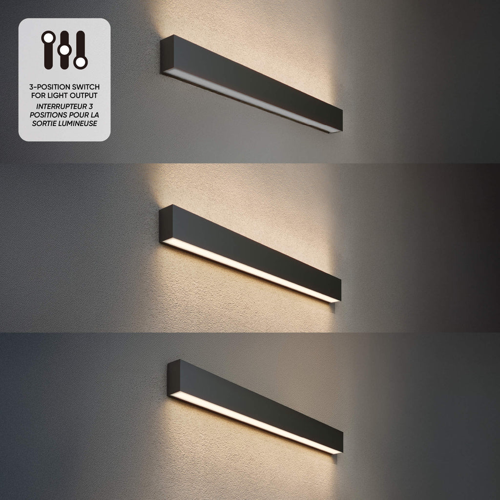 Applique murale linéaire 48 po — 5CCT, Noir
