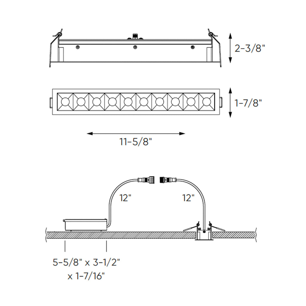 Recessed 5CCT linear with 10 mini spot lights