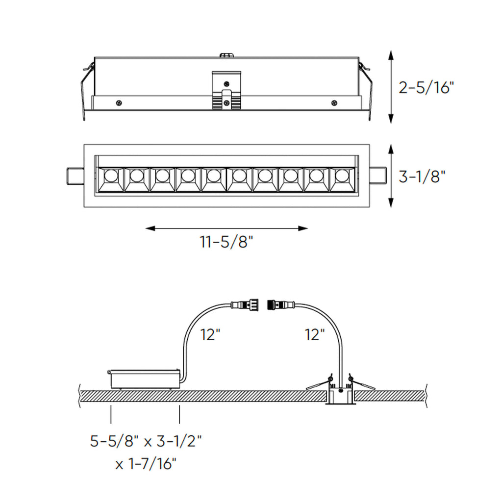 Recessed 5CCT linear with 10 mini swivel spot lights