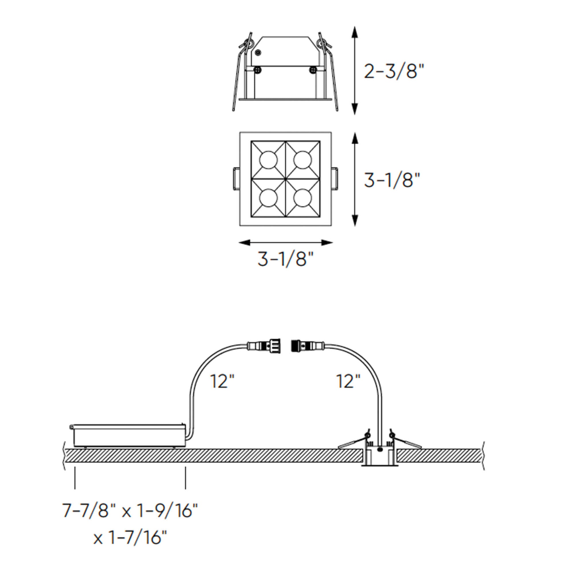 Recessed 5CCT light with 4 mini spot light