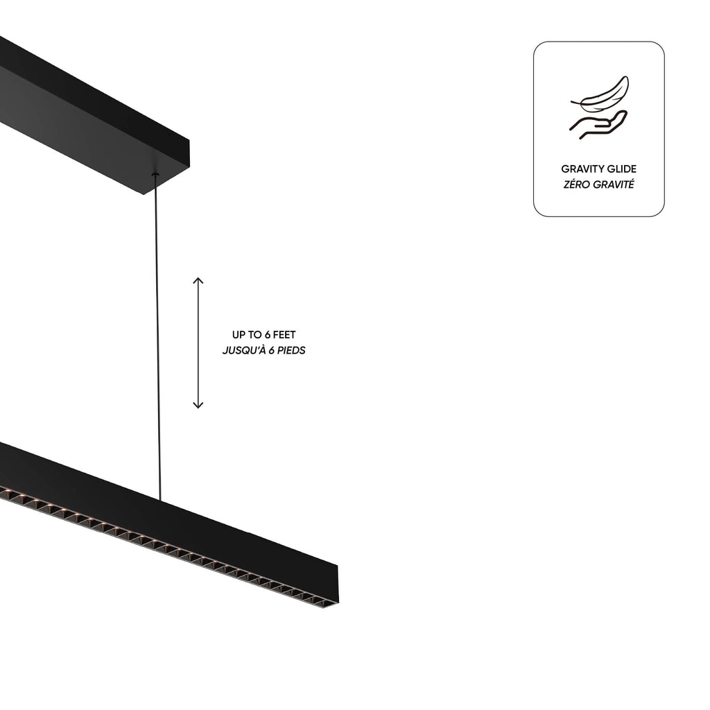 48in Multi-spot Linear Pendant, Zero gravity canopy, Universal driver - White