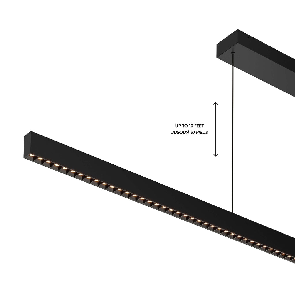 72in Multi-spot Linear Pendant, 10ft wire, Universal driver - Black