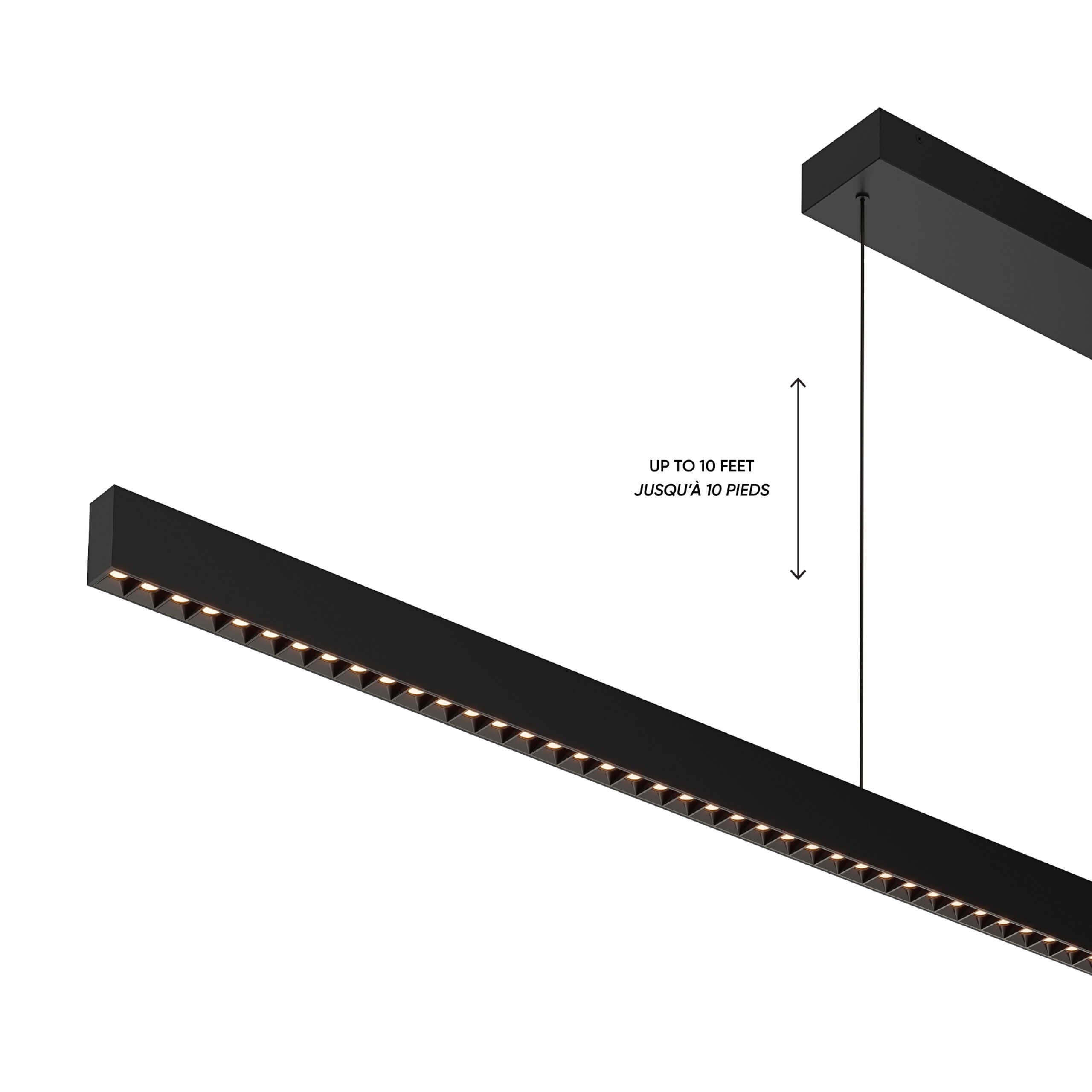 72in Multi-spot Linear Pendant, 10ft wire, Universal driver - Black