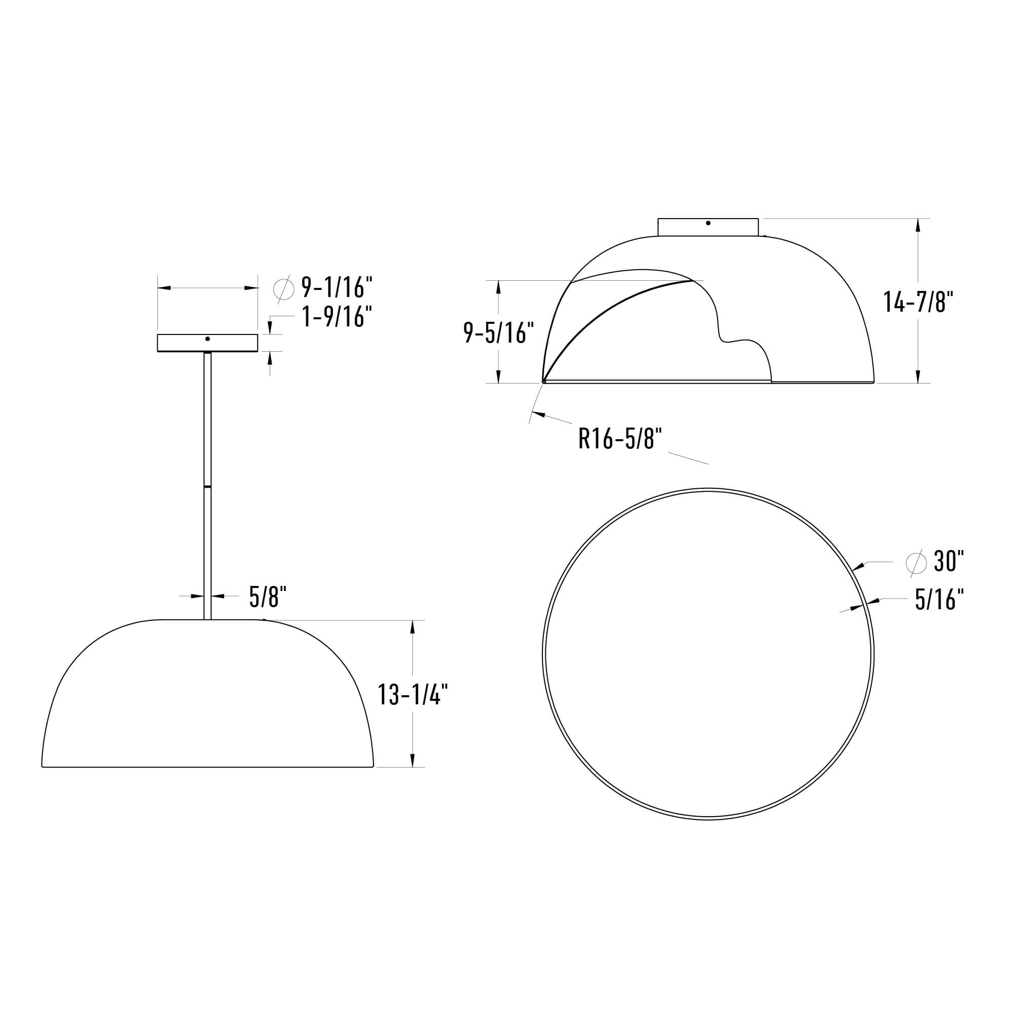 30in fixture - 2in1 Pendant and Flush mount