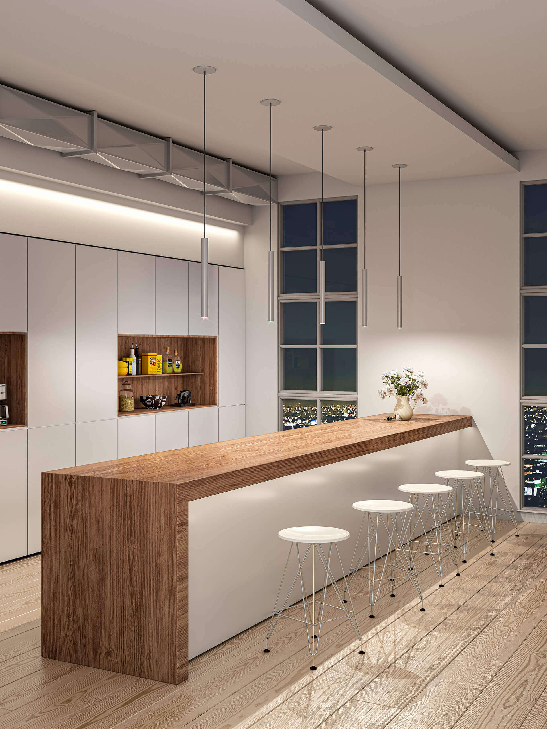 Recessed mounting pendant cylinder