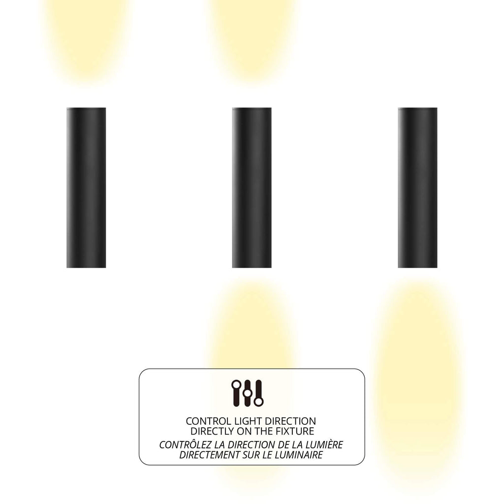 24in round wall sconce, universal driver, 5CCT, 3-Position Switch - Black