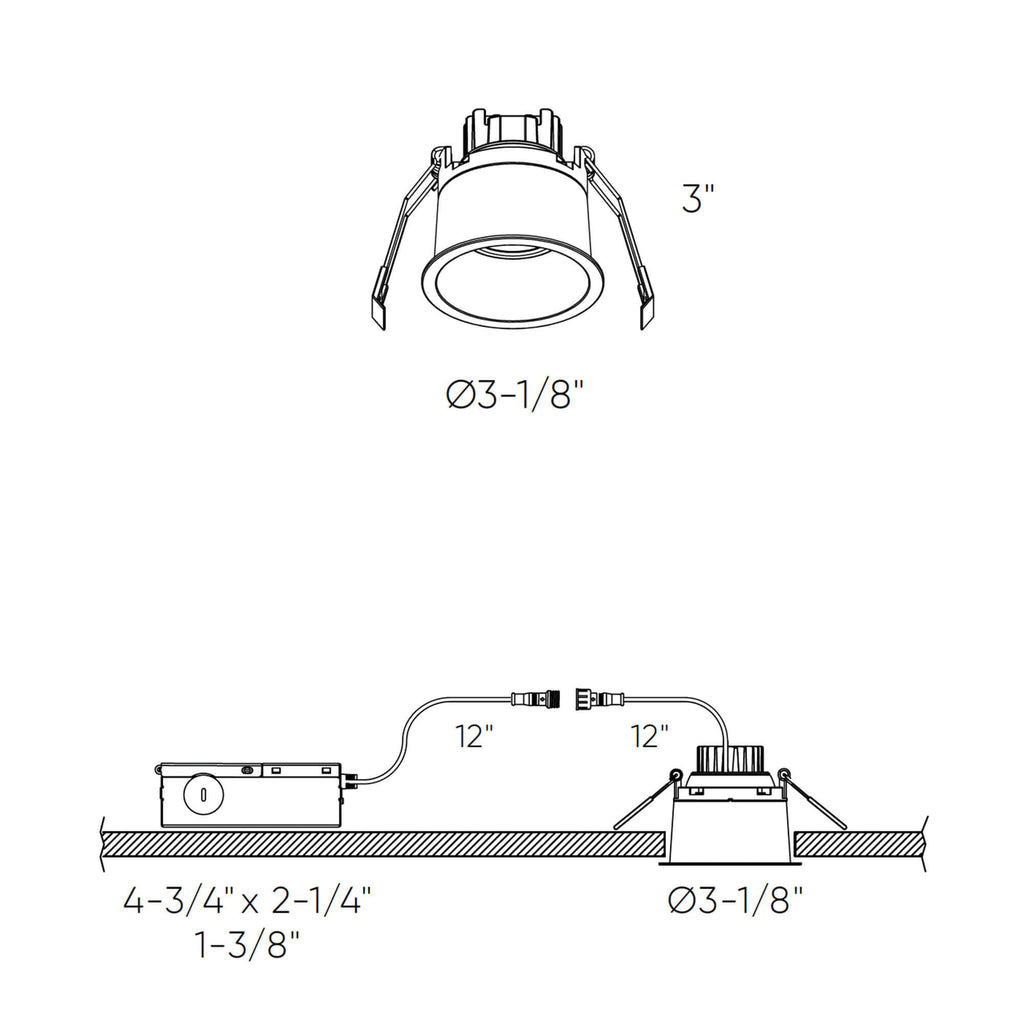 Encastré cardan 2 po — Intérieur/Extérieur (universel)