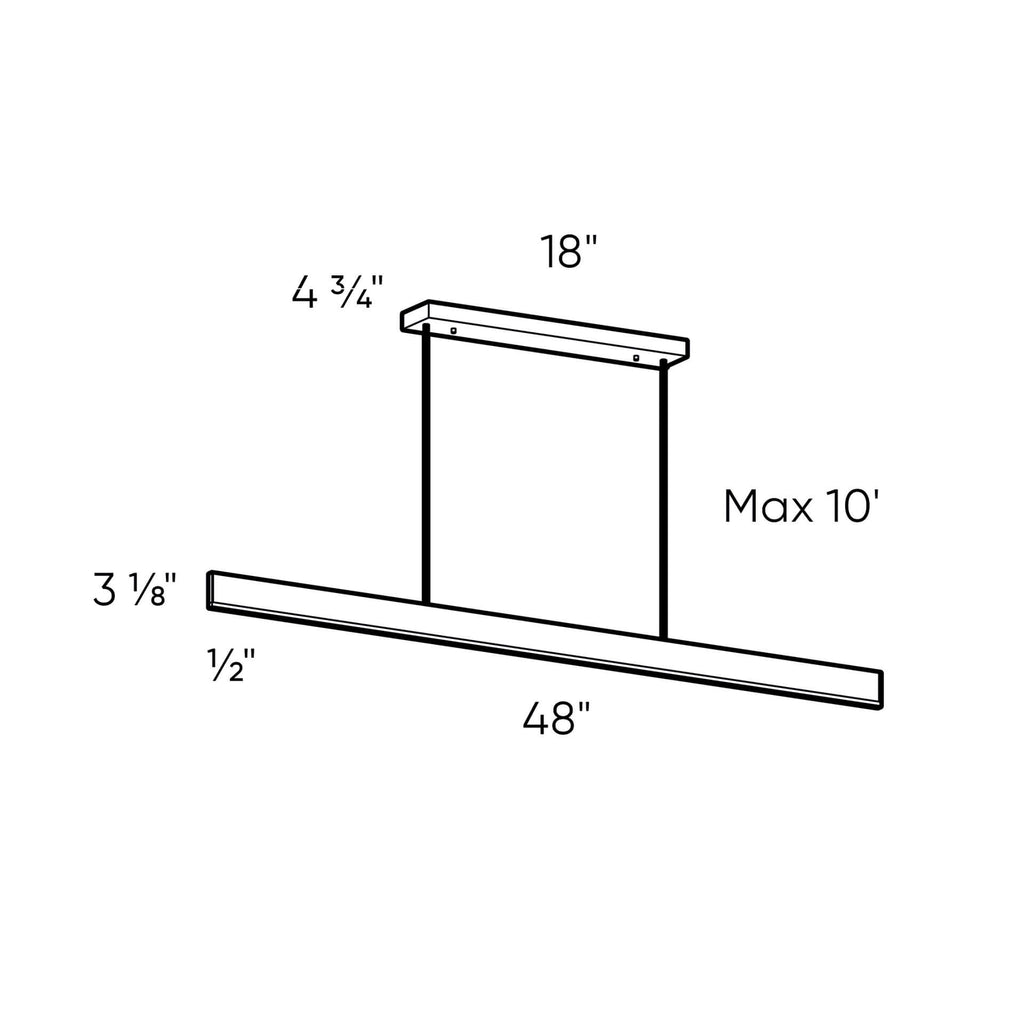 48in Slim Linear Pendant, 5CCT