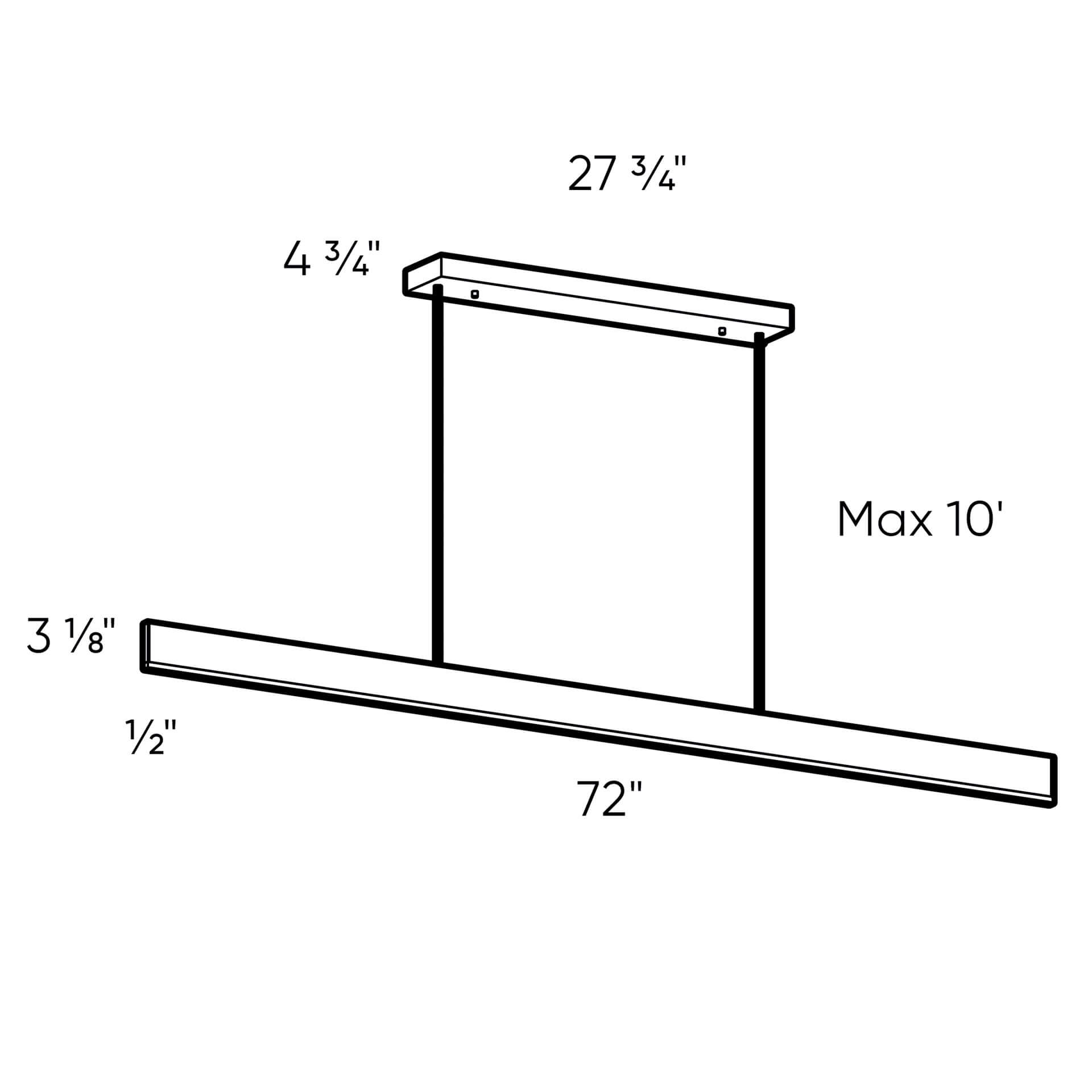 Pendant linéaire mince 72 po — 5CCT