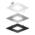 SPN6SQ-CC-3T – Recessed square panel light with included trims – WH,SN, BK,GD
