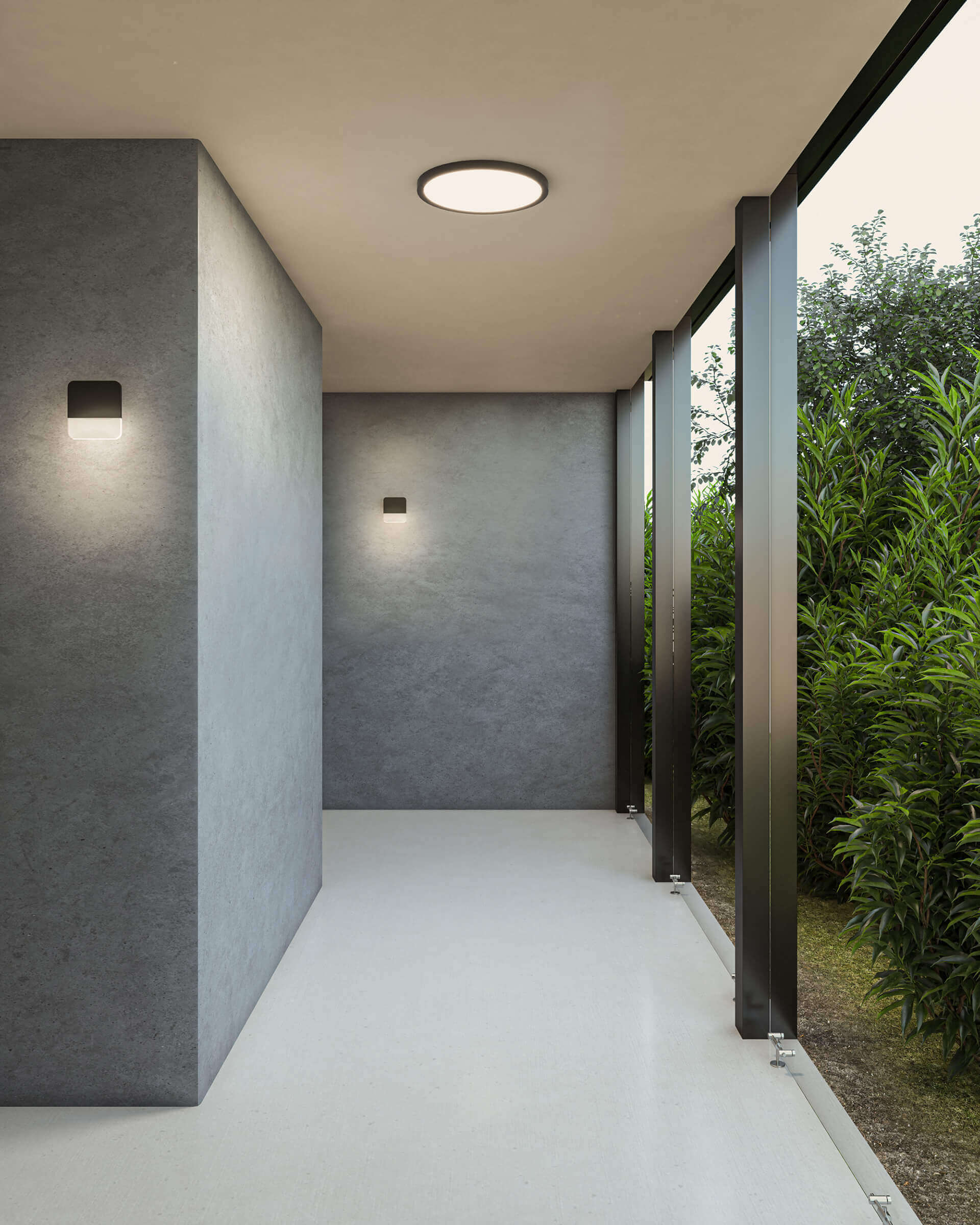 Exterior LED wall mount with address numbers