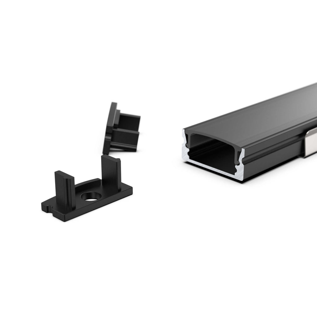 Profilé alu surface 6 pi (COB/DCP) — Noir