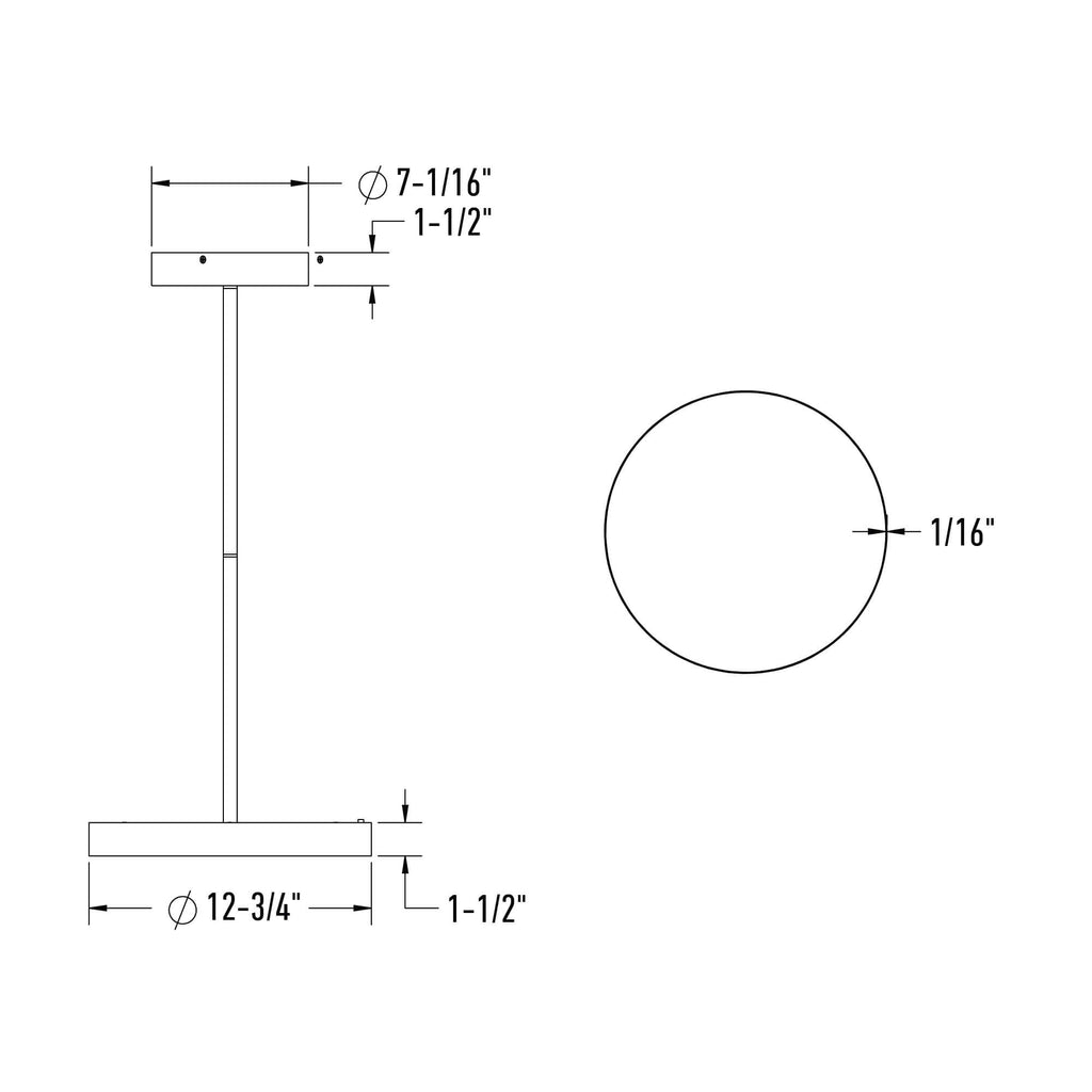 12in trimless 2in1 with stems, 5CCT, 120-347v, 0-10v/Triac - Black