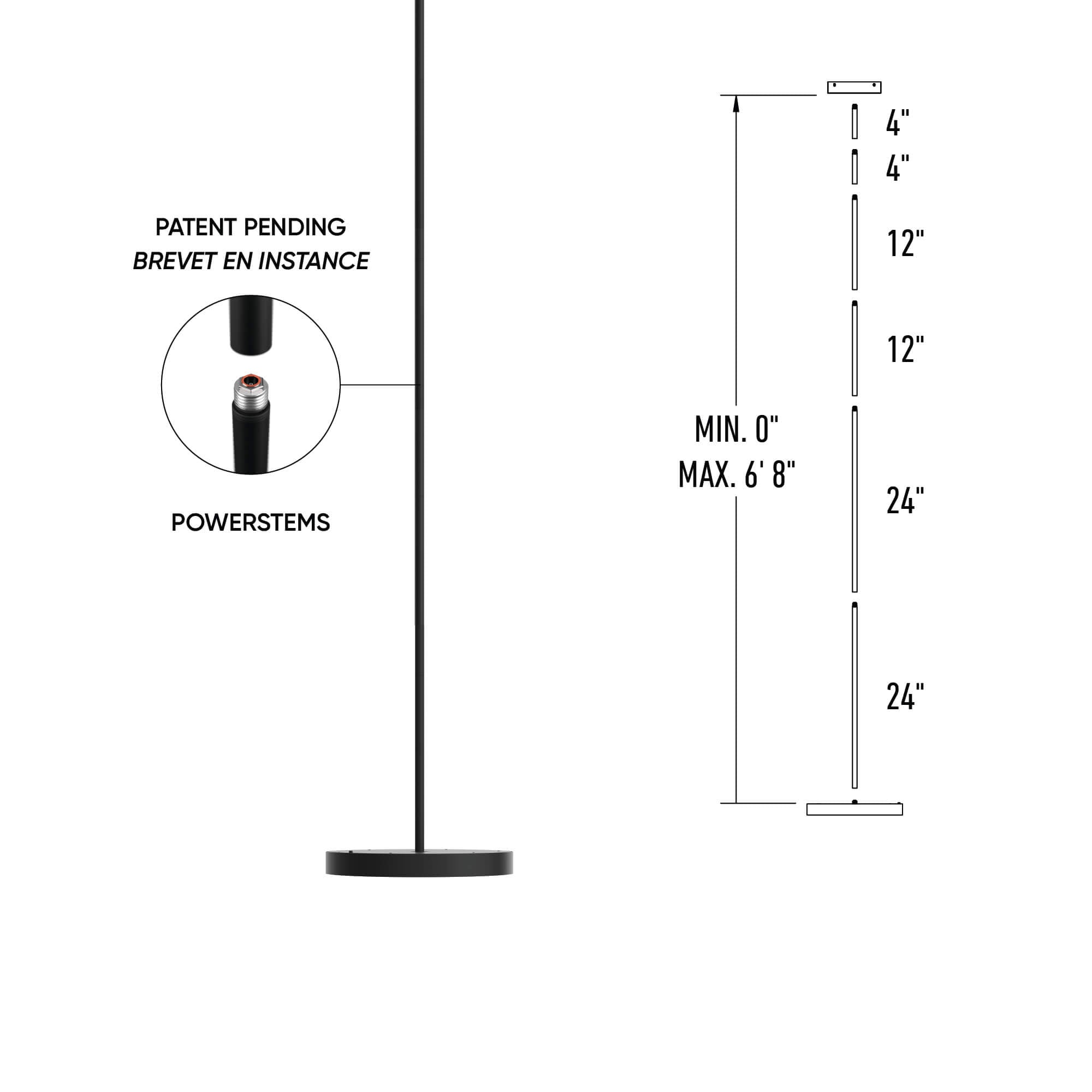 12in trimless 2in1 with stems, 5CCT, 120-347v, 0-10v/Triac - Black