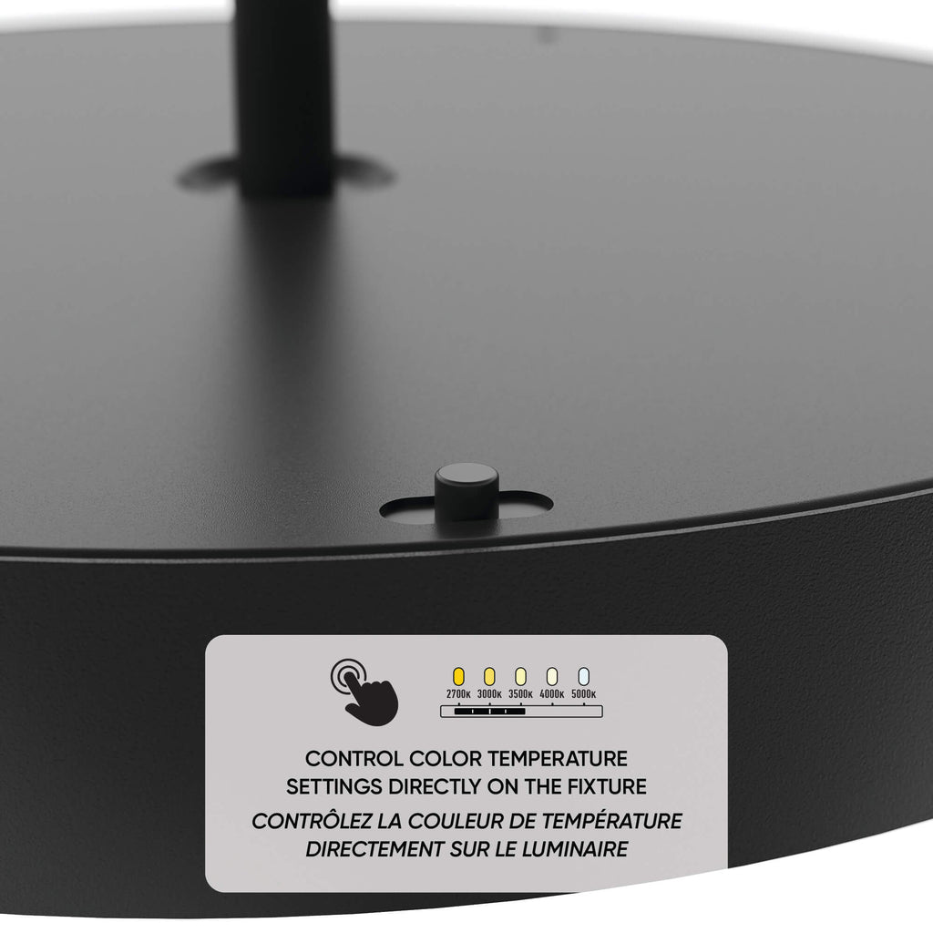 12in trimless 2in1 with stems, 5CCT, 120-347v, 0-10v/Triac - Black